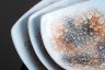 Купить Комплект тарелок для подачи закусок с абстрактным рисунком  (3 шт.), металл, эмаль, Европа, 1980-1990 гг.