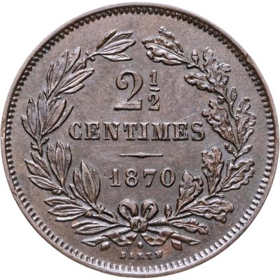 купить Люксембург 2 1/2 сантима (centimes) 1870