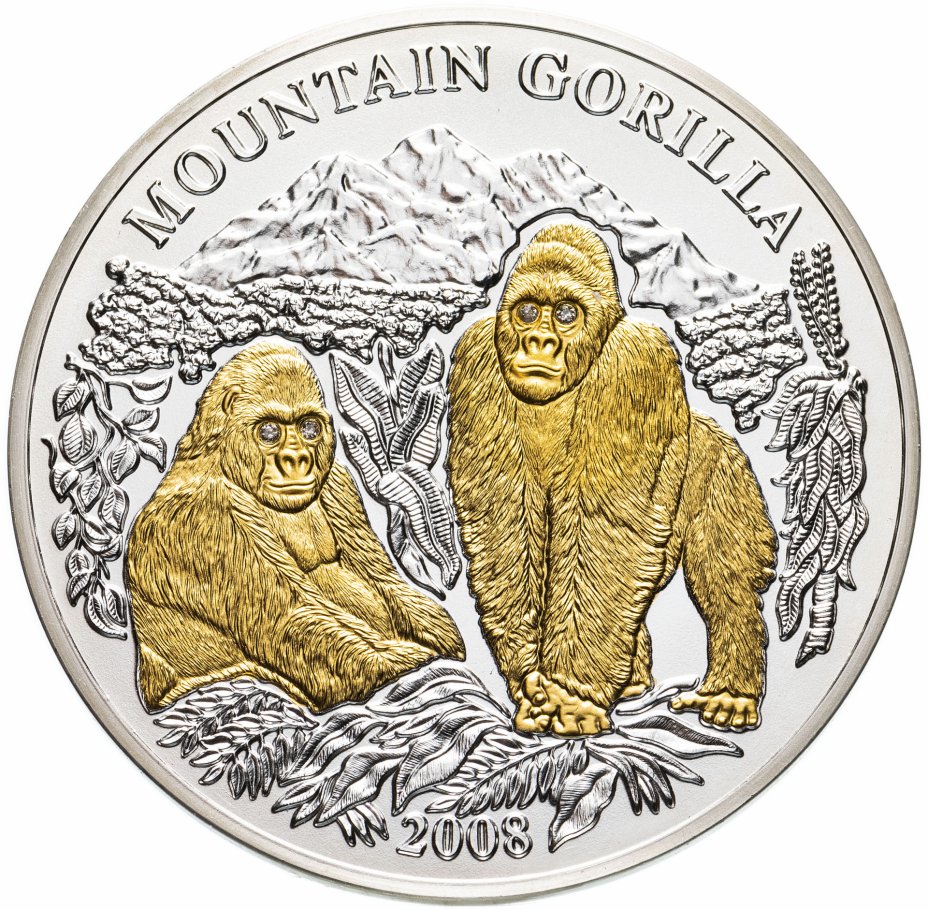 купить Руанда 1000 франков 2008 "Горная горилла" с сертификатом