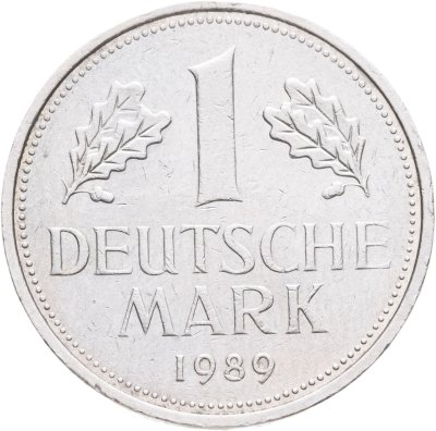 купить Германия 1 марка 1989, знак монетного двора: "J" - Гамбург