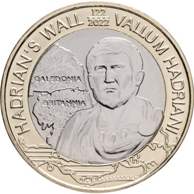 купить Гернси 2 фунта 2022 « 1900 лет Валу Адриана. Император Адриан»