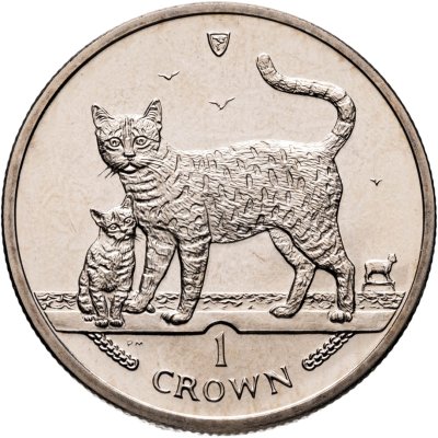 купить Остров Мэн 1 крона (crown) 2002 "Кошки - Бенгальская кошка"