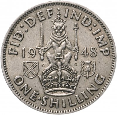купить Великобритания 1 шиллинг (shilling) 1948 Шотландский шиллинг - лев, сидящий на короне