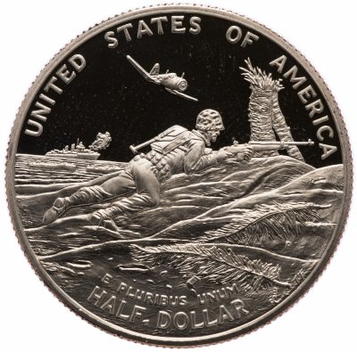 купить США 50 центов 1993 Proof "50 лет Второй Мировой Войне"
