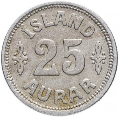 Купить Исландия 25 аурар 1922