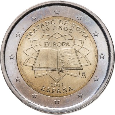 купить Испания 2 евро 2007 "50 лет Римскому договору"