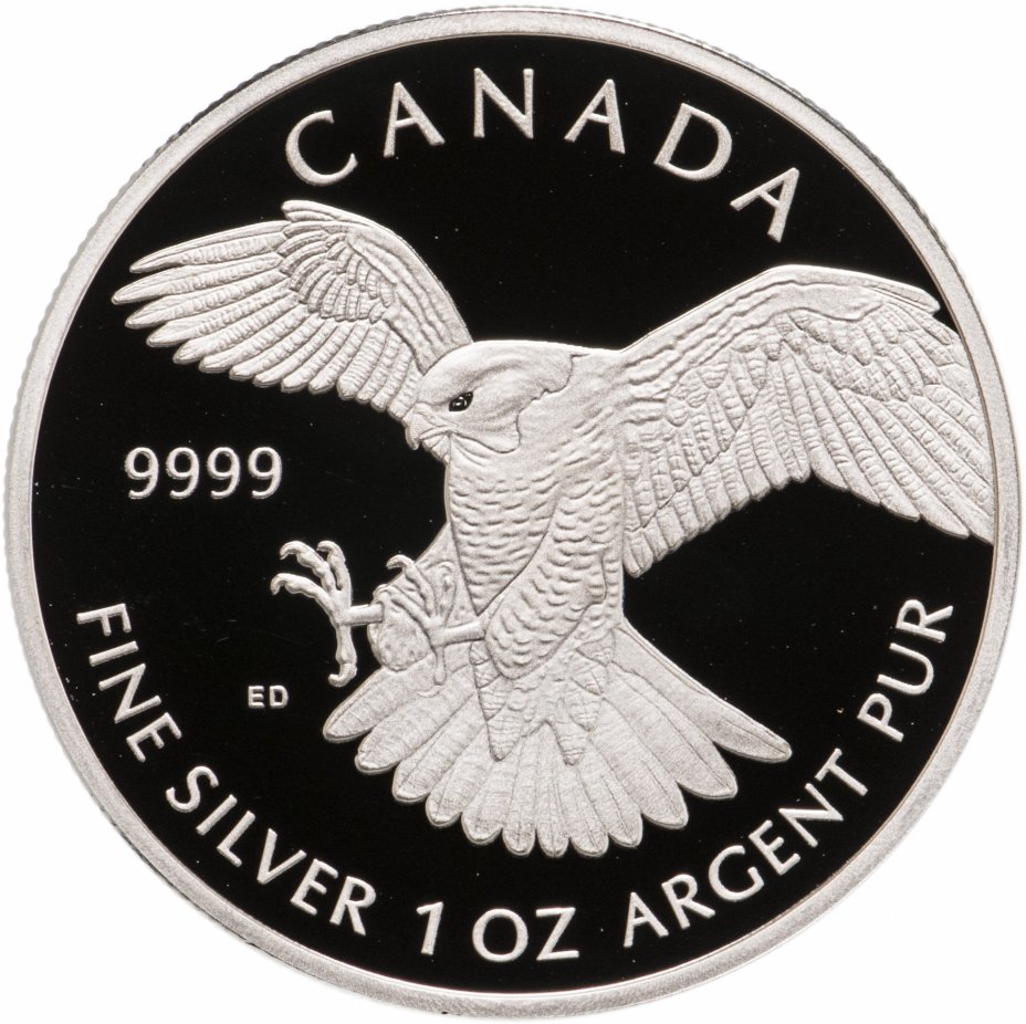 купить Канада 5 долларов 2014 "Сокол" в футляре, с сертификатом