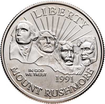купить США 50 центов (1/2 доллара, half dollar) 1991 "Mount Rushmore (50 лет Национальному мемориалу Рашмор)"