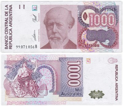 купить Аргентина 1000 аустралей 1988-1990 (Pick 329)