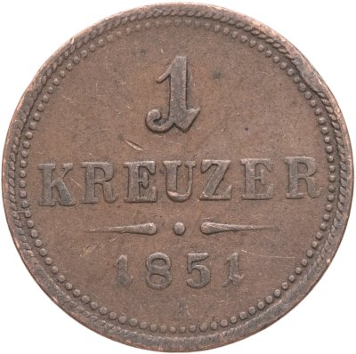 купить Австрия 1 крейцер (kreuzer) 1851