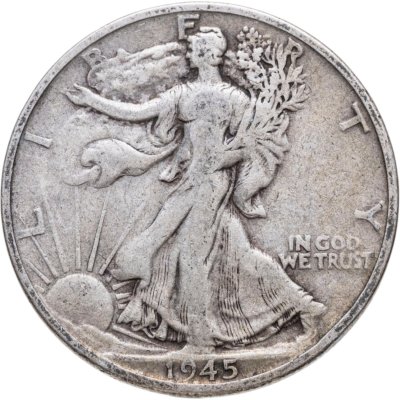 купить США 50 центов (1/2 доллара, half dollar) 1945 S Walking Liberty Half Dollar