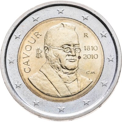 купить Италия 2 евро 2010 "200 лет со дня рождения Камилло Кавура"