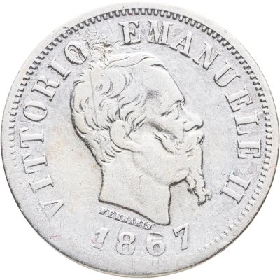 купить Италия 50 чентезимо (centesimi) 1867 M знак монетного двора: "M" - Милан