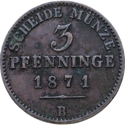 купить Германия, Пруссия 3 пфеннига 1871