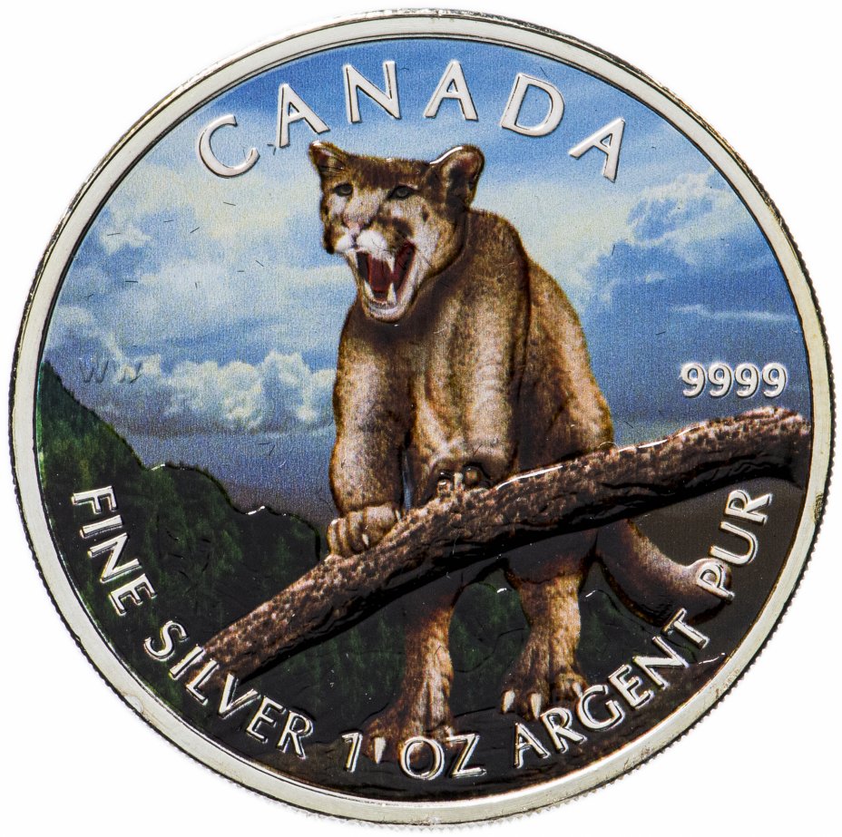 купить Канада 5 долларов 2012 "Дикая фауна Канады - кугуар", в футляре с сертификатом