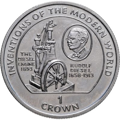 купить Остров Мэн 1 крона (crown) 1995 "Изобретения: Ласло Биро, шариковая ручка"