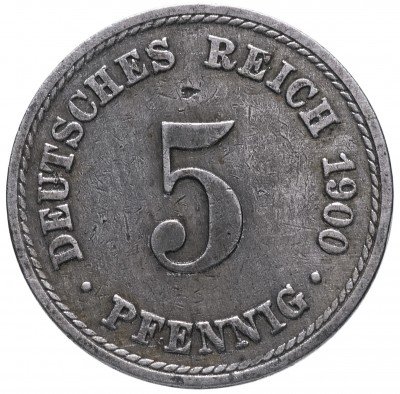 Купить Германия 5 рейх пфеннигов 1900 "A"
