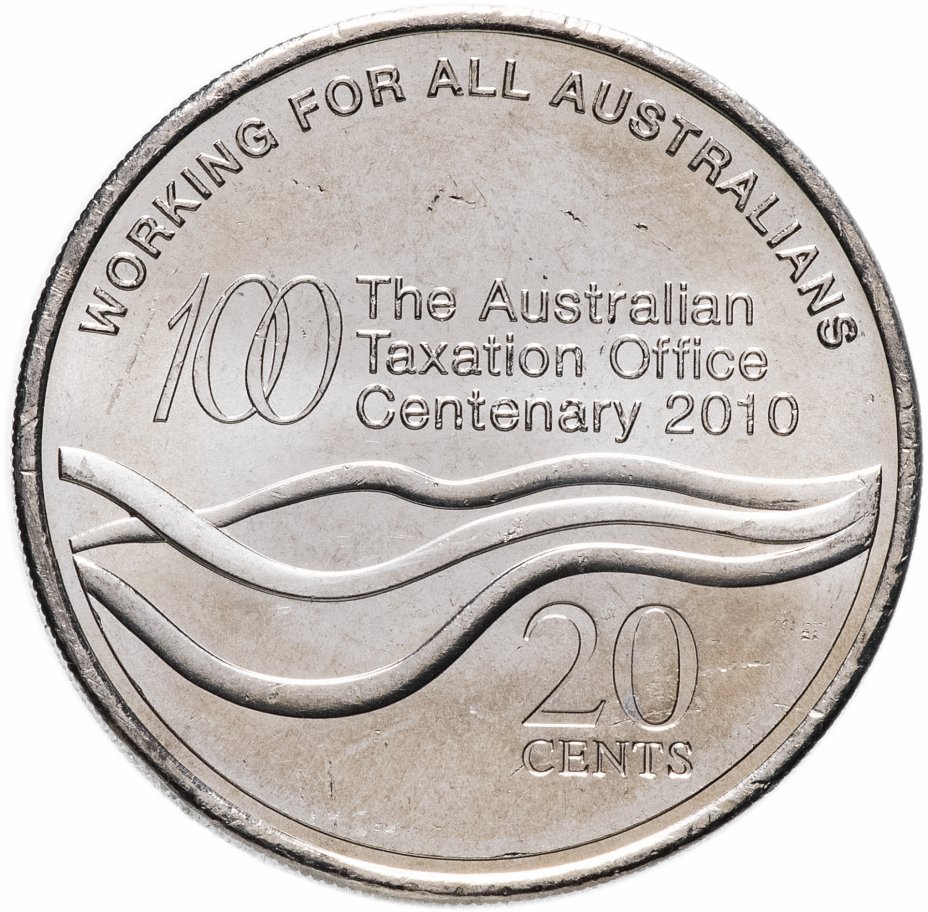 купить Австралия 20 центов 2010 100 лет налоговому Управлению