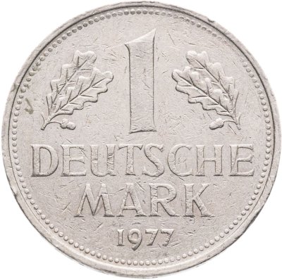 купить Германия 1 марка 1977, знак монетного двора: "J"