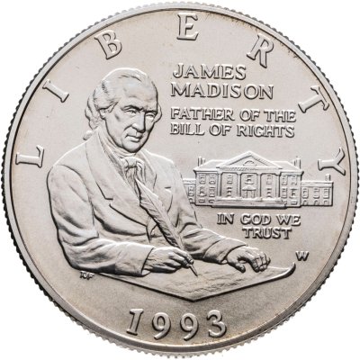 купить США 50 центов (1/2 доллара, half dollar) 1993 (Джеймс Мэдисон и Билль о правах)