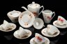 Купить Сервиз чайный с цветочным декором, на 6 персон (15 предметов), фарфор, деколь, золочение, Chodziez, Польша, 1964-1990 гг.