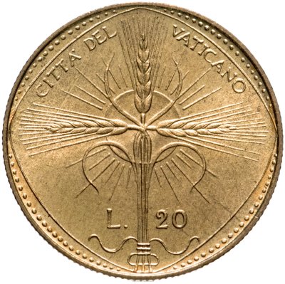 купить Ватикан 20 лир (lire) 1968