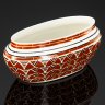 Купить Кашпо овальной формы, украшенное чёрно-коричневыми узорами, Lunéville faience, фаянс, крытье, Франция, 1910-1930 гг.