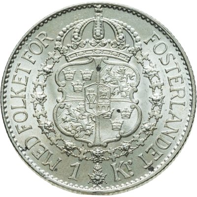 купить Швеция 1 крона 1928 Густав V