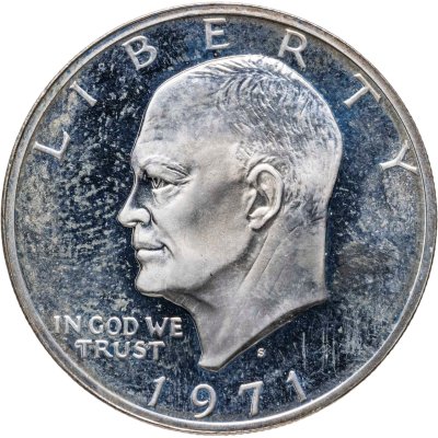 купить США 1 доллар (dollar) 1971 S доллар Эйзенхауэра серебро, знак монетного двора "S" - Сан-Франциско