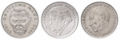 купить Германия набор из 3-х монет 2 марки 1969-1989
