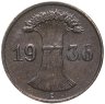 Купить Германия 1 рейхспфенниг 1936, знак монетного двора "E" — Мульденхюттен