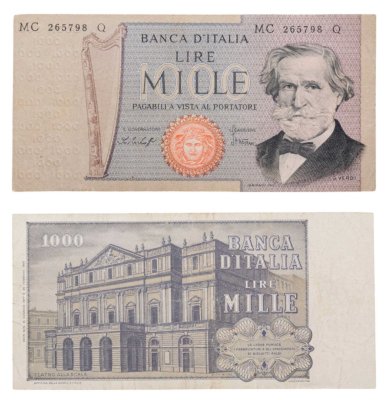 купить Италия 1000 лир 1969