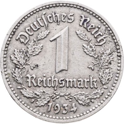 купить Германия, Третий рейх 1 рейхсмарка 1934 D