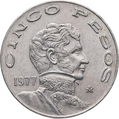 купить Мексика 5 песо (pesos) 1977