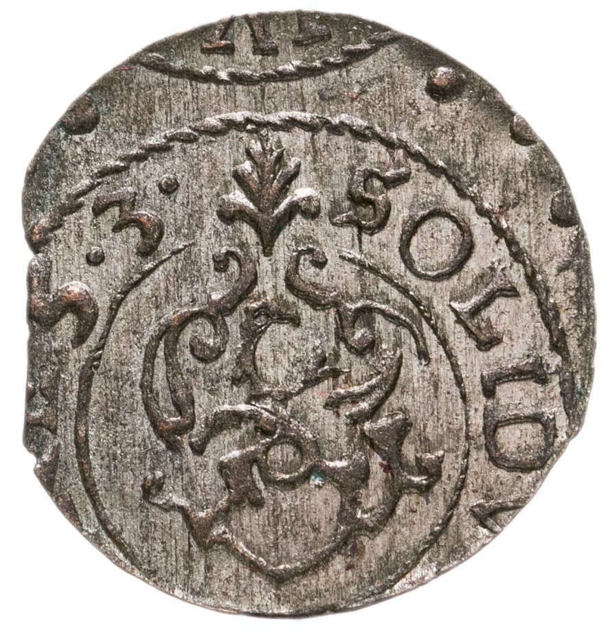 купить Шведская Ливония 1 солид 1632-1654 королева Кристина