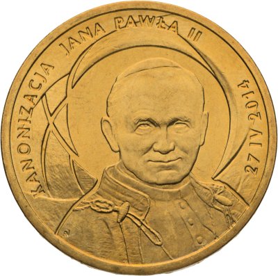 купить Польша 2 злотых (zlote) 2014 Канонизация Иоанна Павла II - 27 апреля 2014