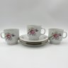 Купить Сервиз чайный с цветочным декором на 3 персоны (7 предметов), фарфор, деколь, золочение, Bohemia (Neurohlau), Чехословакия, 1970-1990 гг.