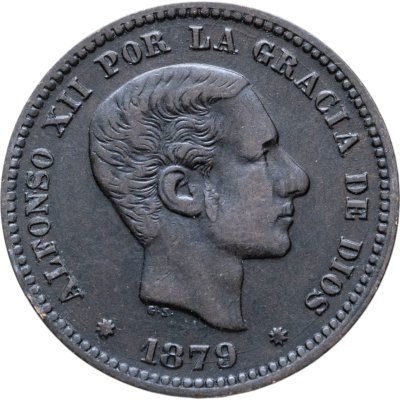 купить Испания 5 сентимо 1877