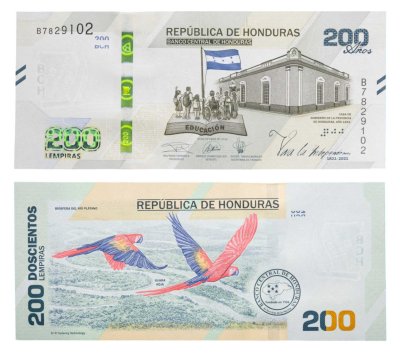 купить Гондурас 200 лемпир 2019 (Pick W105) Юбилейная 200 лет Независимости