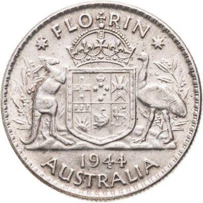 купить Австралия 2 шиллинга (флорин, shillings) 1944