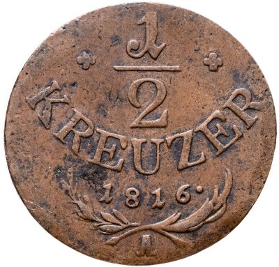 купить Австрия 1/2 крейцера (kreuzer) 1816, знак монетного двора "А" - Вена