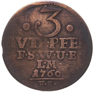купить Германия, Саксен-Веймар-Эйзенах 3 пфеннига 1760