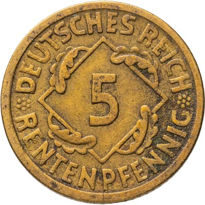купить Германия 5 рентенпфеннигов (rentenpfennig) 1924 А