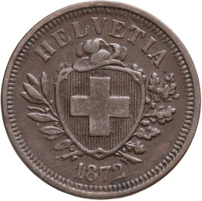 купить Швейцария 1 раппен (rappen) 1872