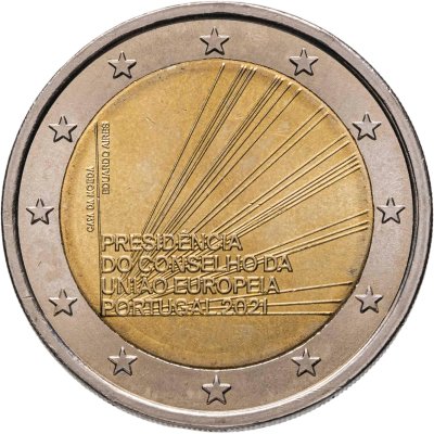 купить Португалия 2 евро 2021 "Председательство Португалии в совете Европейского Союза"