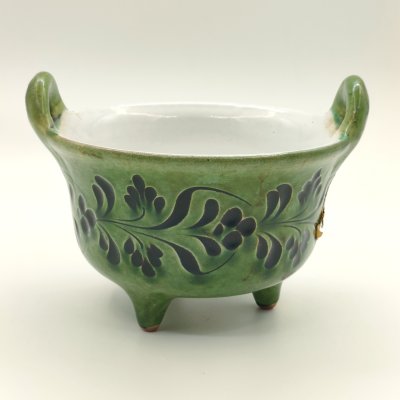 купить Чаша на трёх ножках, украшенная растительным декором, "Fazekasok Mezőtúr", керамика, глазурь, Венгрия, 1980-1990 гг.