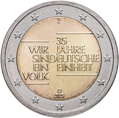 купить Германия 2 евро 2025 "35 лет немецкого единства" Двор A