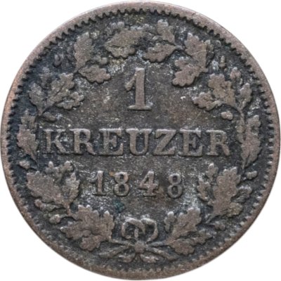 купить Германия, Бавария 1 крейцер 1848