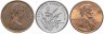 Купить Набор из 3 монет - 1 цент США, 1 цзяо Китая, 1 цент Канады 1953-2020, случайная дата, разные виды
