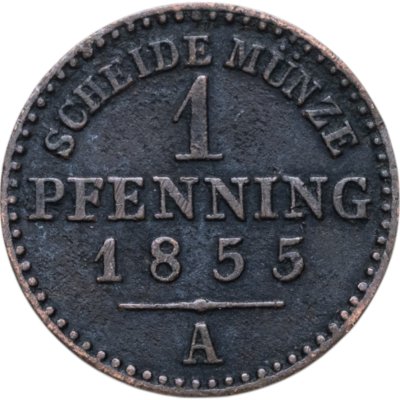 купить Германия, Пруссия 1 пфенниг 1855